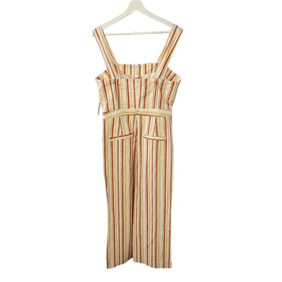 Anthropologie Maeve The Portside Button Front Sleeveless Striped Jumpsuit, 14 - Picture 7 of 11